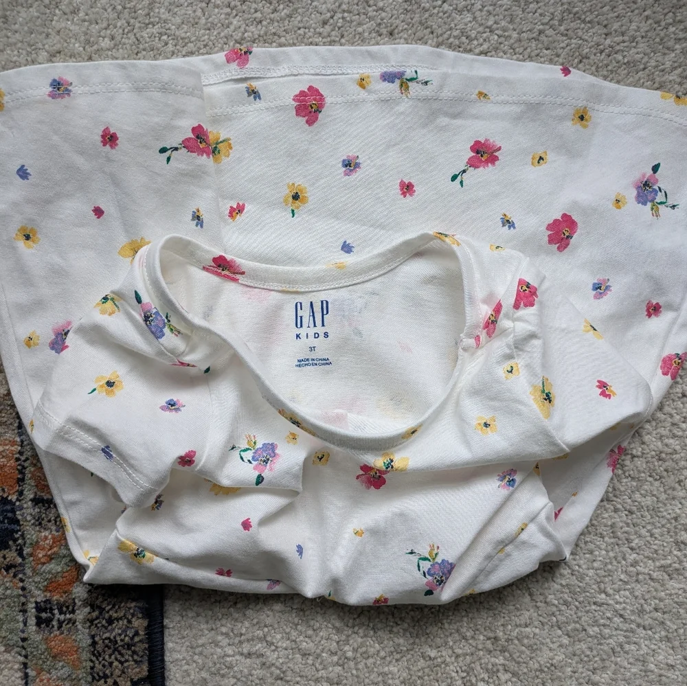 GAP Kids White Dress with Floral Print